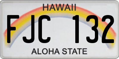 HI license plate FJC132
