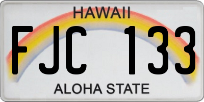 HI license plate FJC133