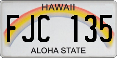 HI license plate FJC135