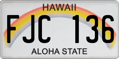 HI license plate FJC136
