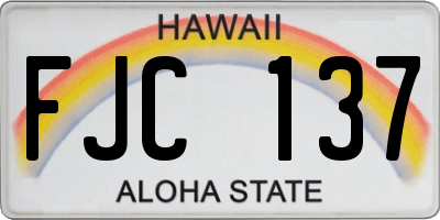 HI license plate FJC137