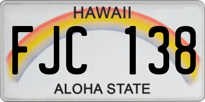 HI license plate FJC138