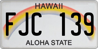 HI license plate FJC139