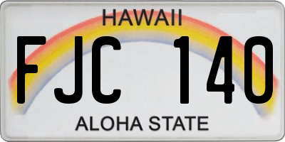 HI license plate FJC140