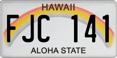 HI license plate FJC141