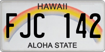 HI license plate FJC142