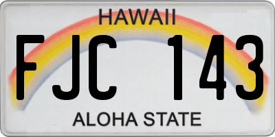 HI license plate FJC143