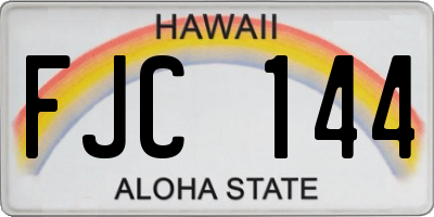HI license plate FJC144