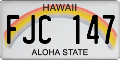 HI license plate FJC147