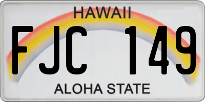 HI license plate FJC149