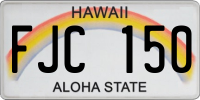 HI license plate FJC150
