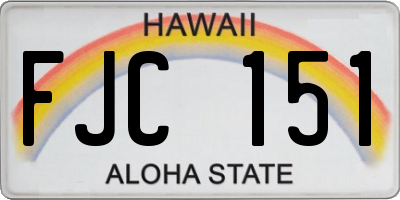 HI license plate FJC151