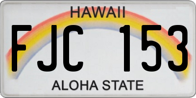 HI license plate FJC153