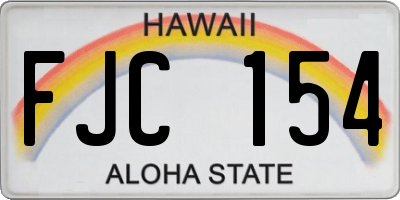 HI license plate FJC154