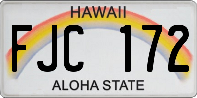 HI license plate FJC172