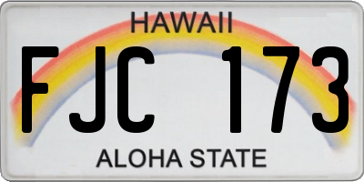 HI license plate FJC173