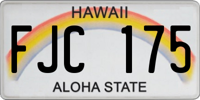 HI license plate FJC175