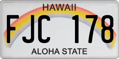 HI license plate FJC178
