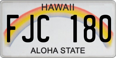 HI license plate FJC180