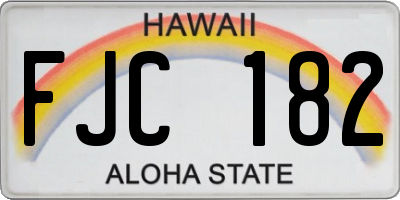 HI license plate FJC182
