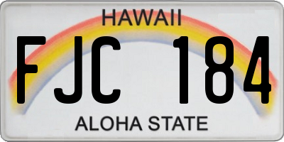 HI license plate FJC184