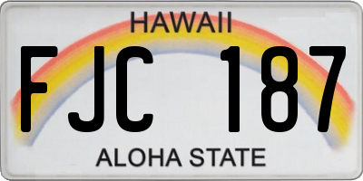 HI license plate FJC187