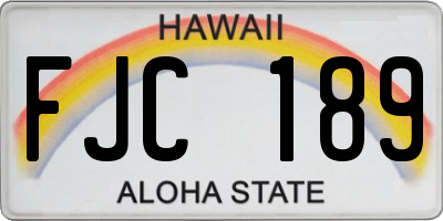 HI license plate FJC189