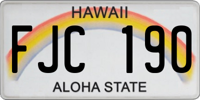 HI license plate FJC190