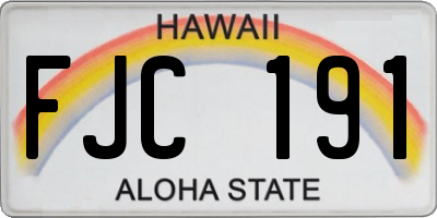 HI license plate FJC191