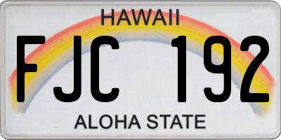 HI license plate FJC192