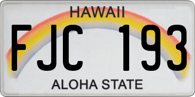 HI license plate FJC193