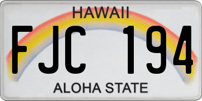 HI license plate FJC194