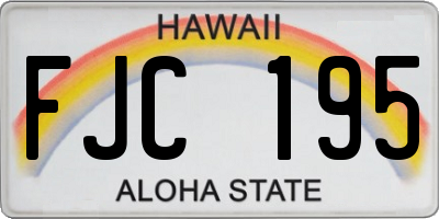 HI license plate FJC195