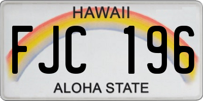 HI license plate FJC196