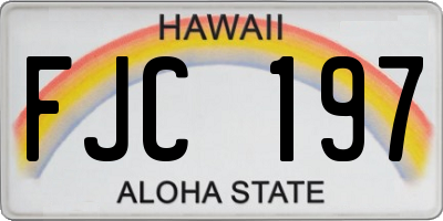 HI license plate FJC197