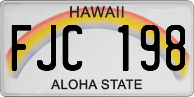 HI license plate FJC198