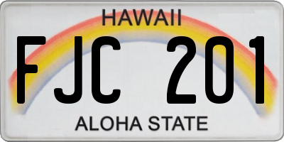 HI license plate FJC201