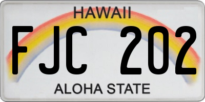 HI license plate FJC202