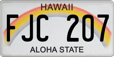 HI license plate FJC207