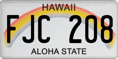 HI license plate FJC208