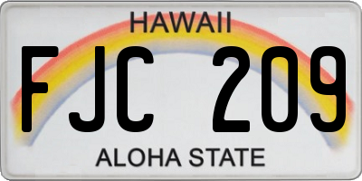 HI license plate FJC209