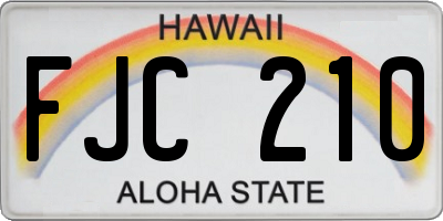 HI license plate FJC210