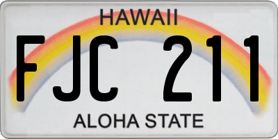HI license plate FJC211