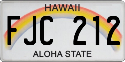 HI license plate FJC212