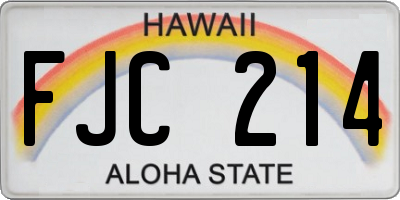 HI license plate FJC214