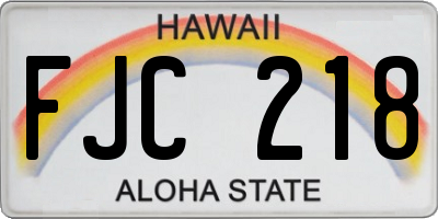 HI license plate FJC218