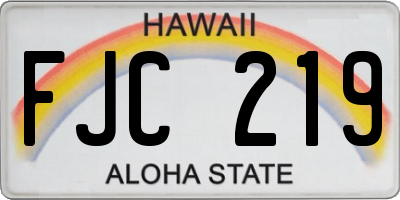 HI license plate FJC219