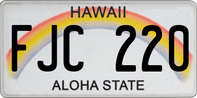 HI license plate FJC220