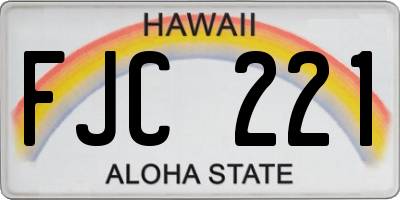 HI license plate FJC221
