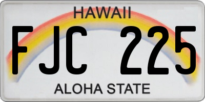 HI license plate FJC225